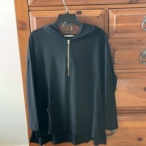 NWOT Rose and Mary Women’s Black Sweater With Zipper And Kangaroo Pocket